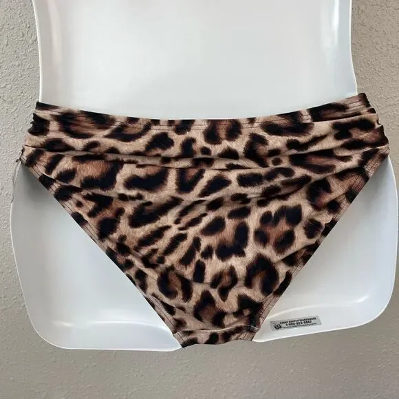 NWT Carmen Marc Valvo Tiger Print Bikini and Matching Bottoms Size XS
